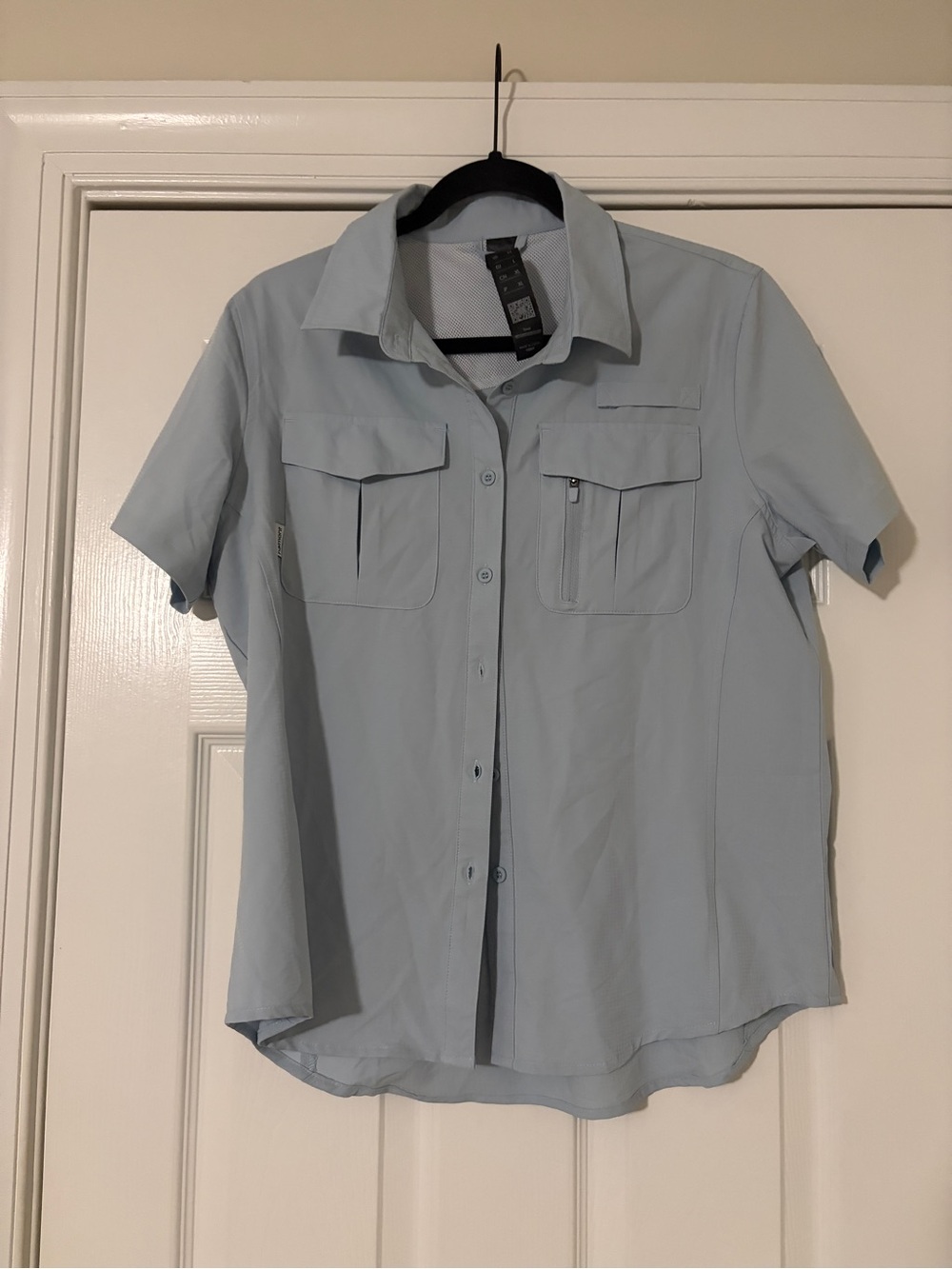 Light Blue Short-Sleeve Haimont Women’s Outdoor Button Shirt